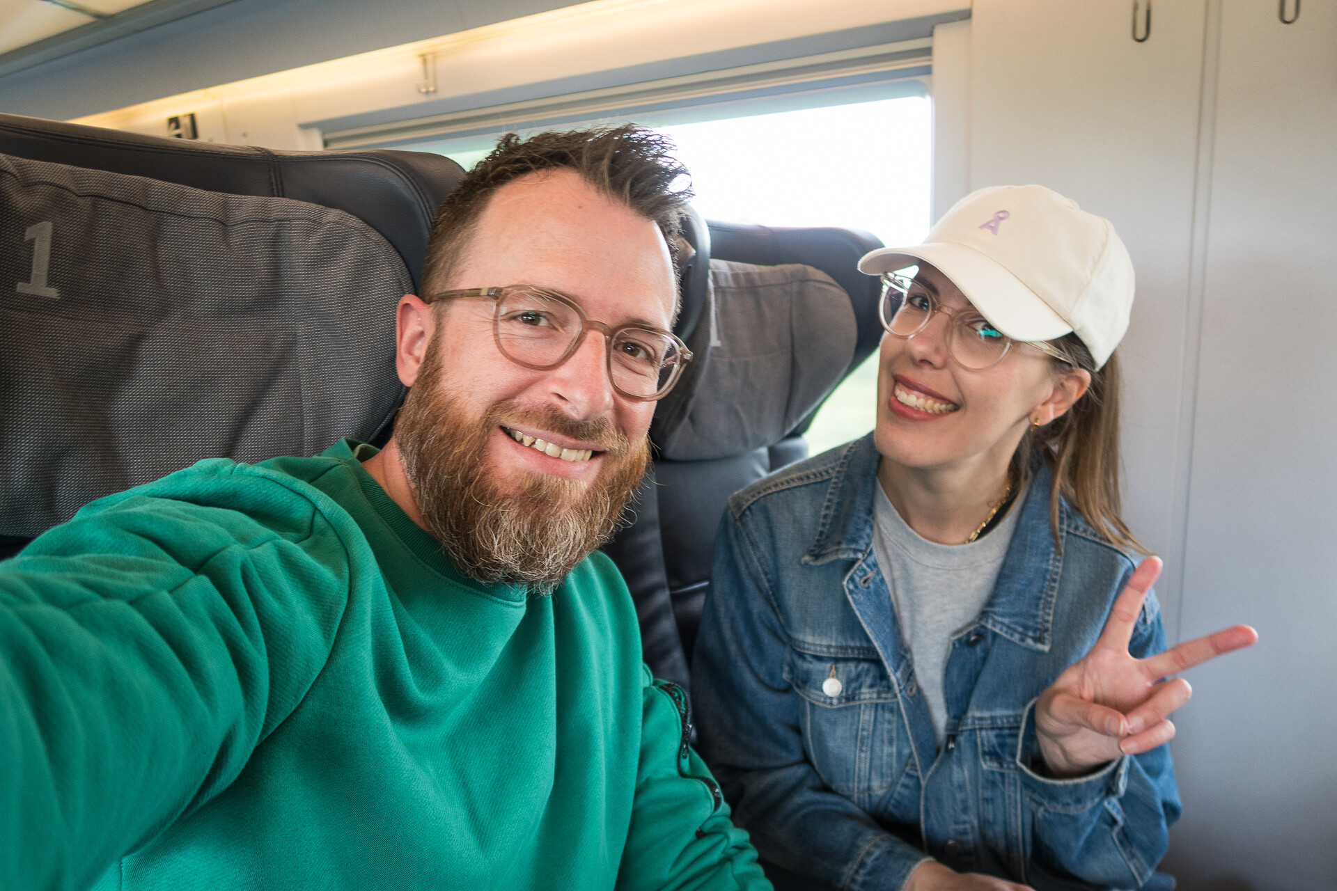 Anna and Rob en route to Munich — your Creative Studio for HR, on tour.