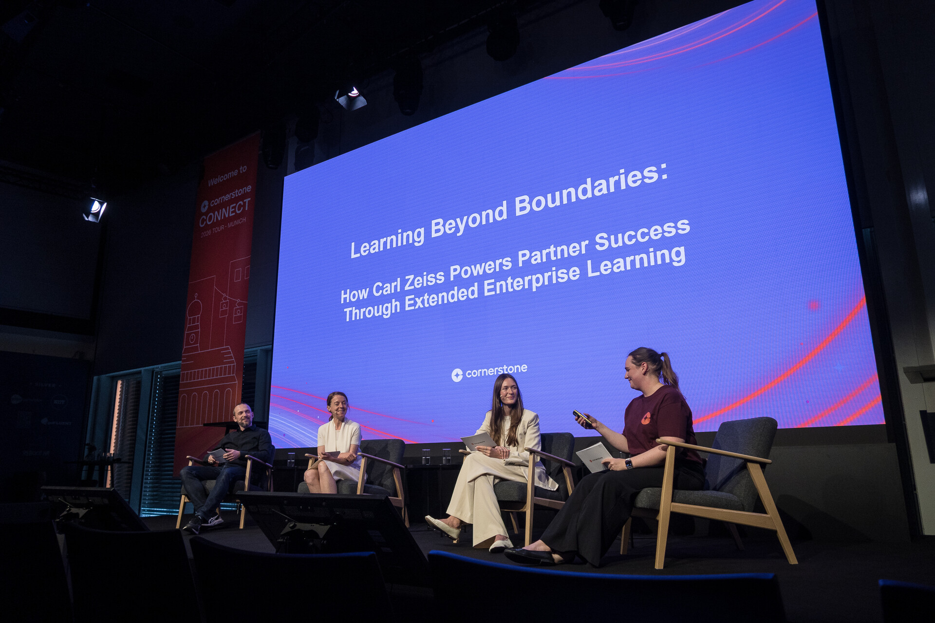Learning Beyond Boundaries — Martin Thrum and Larissa Wiens (Carl Zeiss) with Anja Freiheit and Hannah Whippey (Cornerstone).