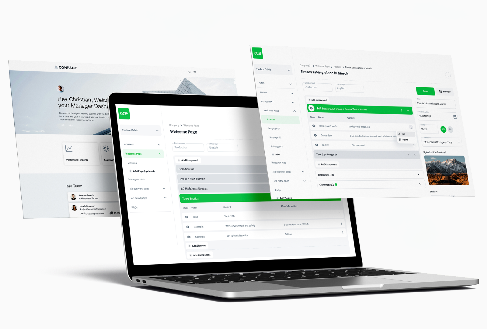 OCE editor showing Clear Visibility on Product Updates